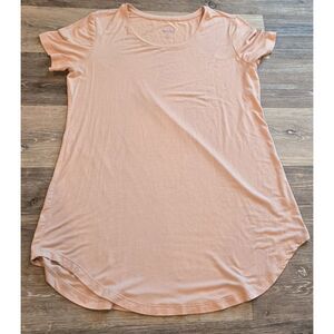 LOGO Layers Lori Goldstein Top Womens medium Tunic Short Sleeve‎ Pink